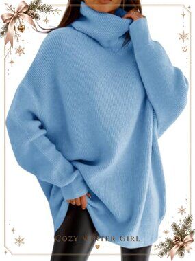 Turtleneck Oversized Chunky Knit Pullover Sweater